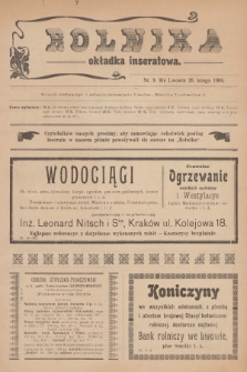 Rolnik : tygodnik dla gospodarzy wiejskich : organ c. k. galicyjskiego Towarzystwa gospodarskiego. R.37, T.66 [i.e. 67], 1904, nr 9 + dod.