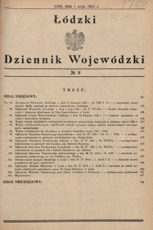 Łódzki Dziennik Wojewódzki. 1934, nr 8