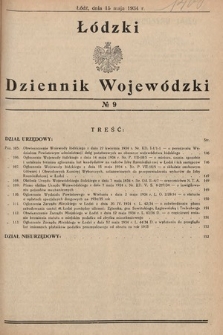 Łódzki Dziennik Wojewódzki. 1934, nr 9
