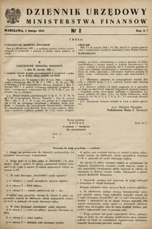Dziennik Urzędowy Ministerstwa Finansów. 1951, nr 2