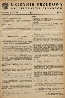 Dziennik Urzędowy Ministerstwa Finansów. 1951, nr 3