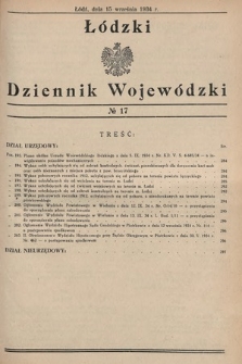 Łódzki Dziennik Wojewódzki. 1934, nr 17