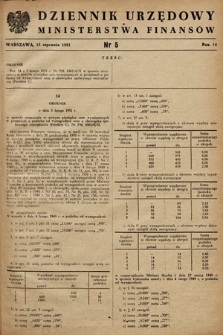 Dziennik Urzędowy Ministerstwa Finansów. 1951, nr 5