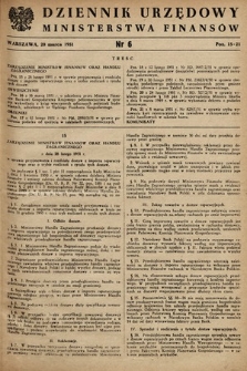 Dziennik Urzędowy Ministerstwa Finansów. 1951, nr 6