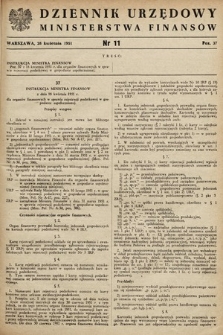 Dziennik Urzędowy Ministerstwa Finansów. 1951, nr 11