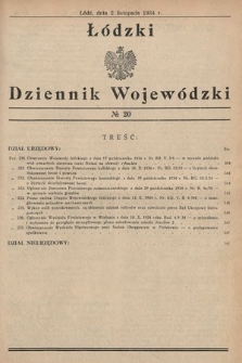 Łódzki Dziennik Wojewódzki. 1934, nr 20