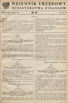 Dziennik Urzędowy Ministerstwa Finansów. 1951, nr 15