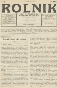 Rolnik: Organ c. k. Galicyjskiego Towarzystwa Gospodarskiego. R.49, T.89, 1917, nr 17