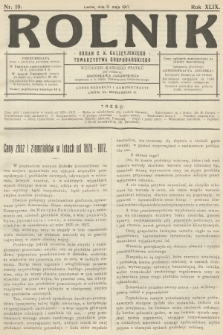 Rolnik: Organ c. k. Galicyjskiego Towarzystwa Gospodarskiego. R.49, T.89, 1917, nr 19