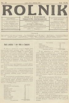 Rolnik: Organ c. k. Galicyjskiego Towarzystwa Gospodarskiego. R.49, T.89, 1917, nr 22
