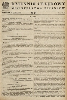 Dziennik Urzędowy Ministerstwa Finansów. 1951, nr 24