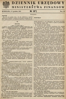 Dziennik Urzędowy Ministerstwa Finansów. 1951, nr 25