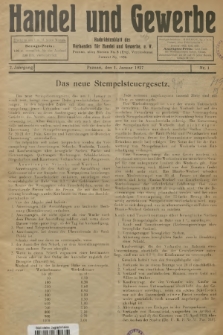 Handel und Gewerbe : Nachrichtenblatt des Verbandes für Handel und Gewerbe. Jg.2, 1927, nr 1