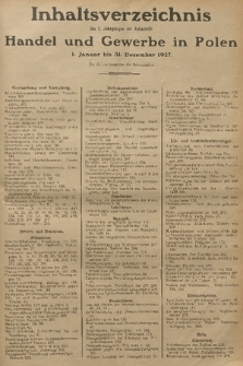 Handel und Gewerbe : Nachrichtenblatt des Verbandes für Handel und Gewerbe. Jg.2, 1927, Inhaltsverzeichnis des 2. Jahrganges der Zeitschrift