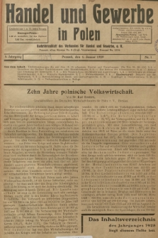 Handel und Gewerbe : Nachrichtenblatt des Verbandes für Handel und Gewerbe. Jg.4, 1929, nr 1