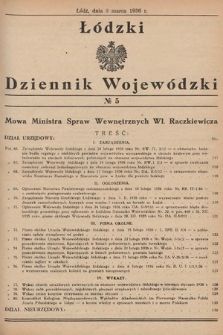 Łódzki Dziennik Wojewódzki. 1936, nr 5