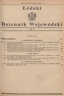 Łódzki Dziennik Wojewódzki. 1936, nr 7