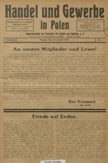 Handel und Gewerbe : Nachrichtenblatt des Verbandes für Handel und Gewerbe. Jg.7, 1932, nr 1