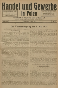 Handel und Gewerbe : Nachrichtenblatt des Verbandes für Handel und Gewerbe. Jg.7, 1932, nr 6