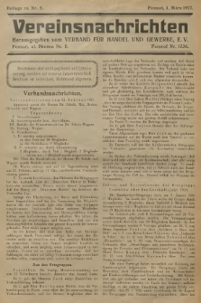 Vereinsnachrichten : herausgegeben vom Verband für Handel und Gewerbe. 1927, Beilage zu nr 5