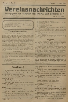 Vereinsnachrichten : herausgegeben vom Verband für Handel und Gewerbe. 1927, Beilage zu nr 8