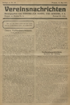 Vereinsnachrichten : herausgegeben vom Verband für Handel und Gewerbe. 1927, Beilage zu nr 10