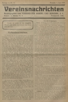 Vereinsnachrichten : herausgegeben vom Verband für Handel und Gewerbe. 1927, Beilage zu nr 11