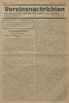 Vereinsnachrichten : herausgegeben vom Verband für Handel und Gewerbe. 1927, Beilage zu nr 12
