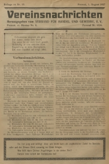 Vereinsnachrichten : herausgegeben vom Verband für Handel und Gewerbe. 1927, Beilage zu nr 15