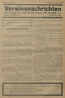 Vereinsnachrichten : herausgegeben vom Verband für Handel und Gewerbe. 1927, Beilage zu nr 16