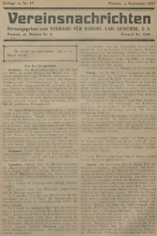 Vereinsnachrichten : herausgegeben vom Verband für Handel und Gewerbe. 1927, Beilage zu nr 17