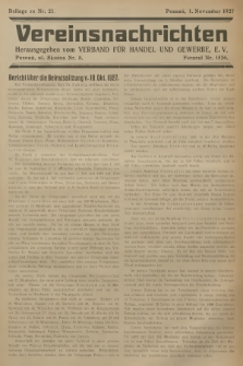 Vereinsnachrichten : herausgegeben vom Verband für Handel und Gewerbe. 1927, Beilage zu nr 21