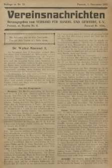 Vereinsnachrichten : herausgegeben vom Verband für Handel und Gewerbe. 1927, Beilage zu nr 23