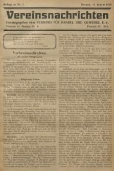 Vereinsnachrichten : herausgegeben vom Verband für Handel und Gewerbe. 1928, Beilage zu nr 2