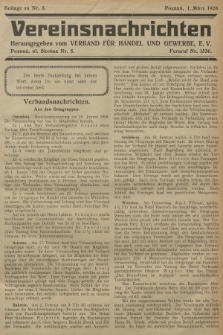 Vereinsnachrichten : herausgegeben vom Verband für Handel und Gewerbe. 1928, Beilage zu nr 5