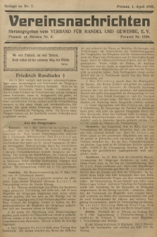 Vereinsnachrichten : herausgegeben vom Verband für Handel und Gewerbe. 1928, Beilage zu nr 7