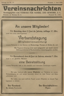 Vereinsnachrichten : herausgegeben vom Verband für Handel und Gewerbe. 1928, Beilage zu nr 11