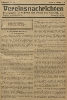Vereinsnachrichten : herausgegeben vom Verband für Handel und Gewerbe. 1928, Beilage zu nr 15
