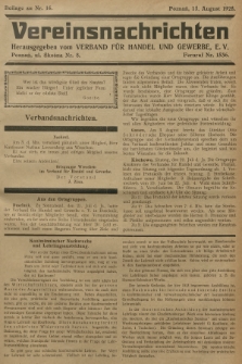 Vereinsnachrichten : herausgegeben vom Verband für Handel und Gewerbe. 1928, Beilage zu nr 16