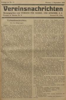 Vereinsnachrichten : herausgegeben vom Verband für Handel und Gewerbe. 1928, Beilage zu nr 17