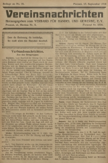 Vereinsnachrichten : herausgegeben vom Verband für Handel und Gewerbe. 1928, Beilage zu nr 18