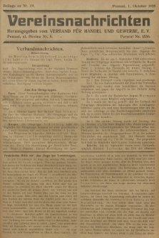 Vereinsnachrichten : herausgegeben vom Verband für Handel und Gewerbe. 1928, Beilage zu nr 19