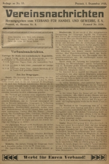 Vereinsnachrichten : herausgegeben vom Verband für Handel und Gewerbe. 1928, Beilage zu nr 23