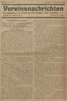 Vereinsnachrichten : herausgegeben vom Verband für Handel und Gewerbe. 1928, Beilage zu nr 24