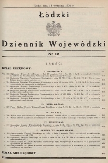 Łódzki Dziennik Wojewódzki. 1936, nr 19