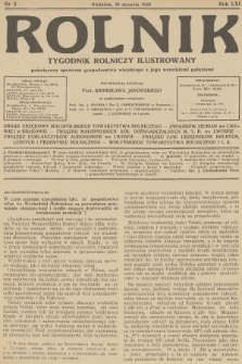 Rolnik : tygodnik rolniczy ilustrowany poświęcony sprawom gospodarstwa wiejskiego z jego wszelkimi gałęziami. R.61, 1929, nr 3