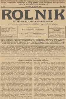 Rolnik : tygodnik rolniczy ilustrowany poświęcony sprawom gospodarstwa wiejskiego z jego wszelkimi gałęziami. R.61, 1929, nr 33