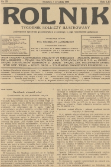 Rolnik : tygodnik rolniczy ilustrowany poświęcony sprawom gospodarstwa wiejskiego z jego wszelkimi gałęziami. R.61, 1929, nr 35
