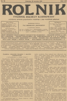 Rolnik : tygodnik rolniczy ilustrowany poświęcony sprawom gospodarstwa wiejskiego z jego wszelkimi gałęziami. R.61, 1929, nr 39