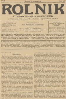 Rolnik : tygodnik rolniczy ilustrowany poświęcony sprawom gospodarstwa wiejskiego z jego wszelkimi gałęziami. R.61, 1929, nr 46
